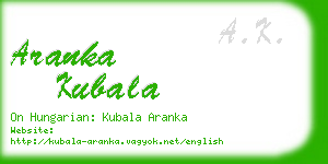 aranka kubala business card